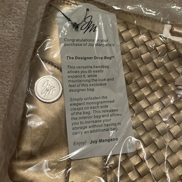 Joy Mangano Drop bag tan/gold NWT - Picture 3 of 3